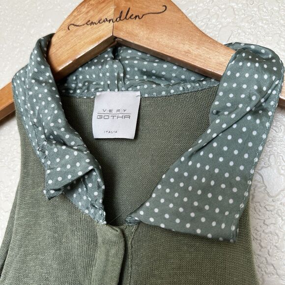 Very Gotha Italia Sleeveless Green Collared Shirt Sweater Mixed Size Small (3) - Picture 2 of 13